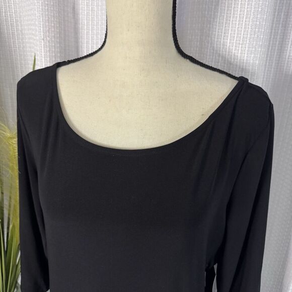 NEW Boston Proper XL Black Tie Back MIDI Dress Modest Traditional Workwear NWT - Picture 2 of 14